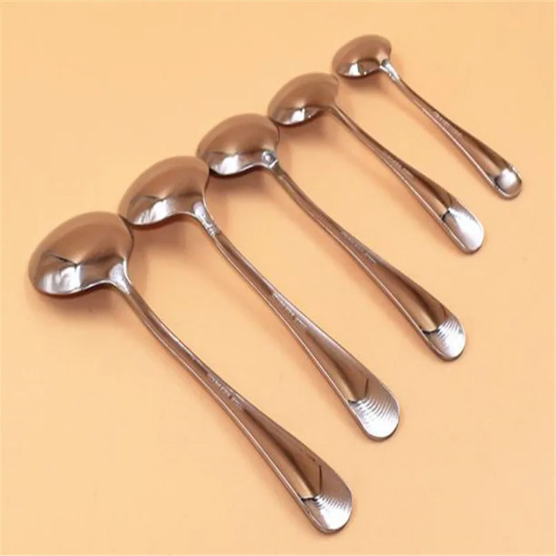 1PCS Stainless Steel Spoon Colorful Long Handle Round Soup Spoons Tea Coffee Drinking Tools Kitchen Tableware cucharas S27#F (8)