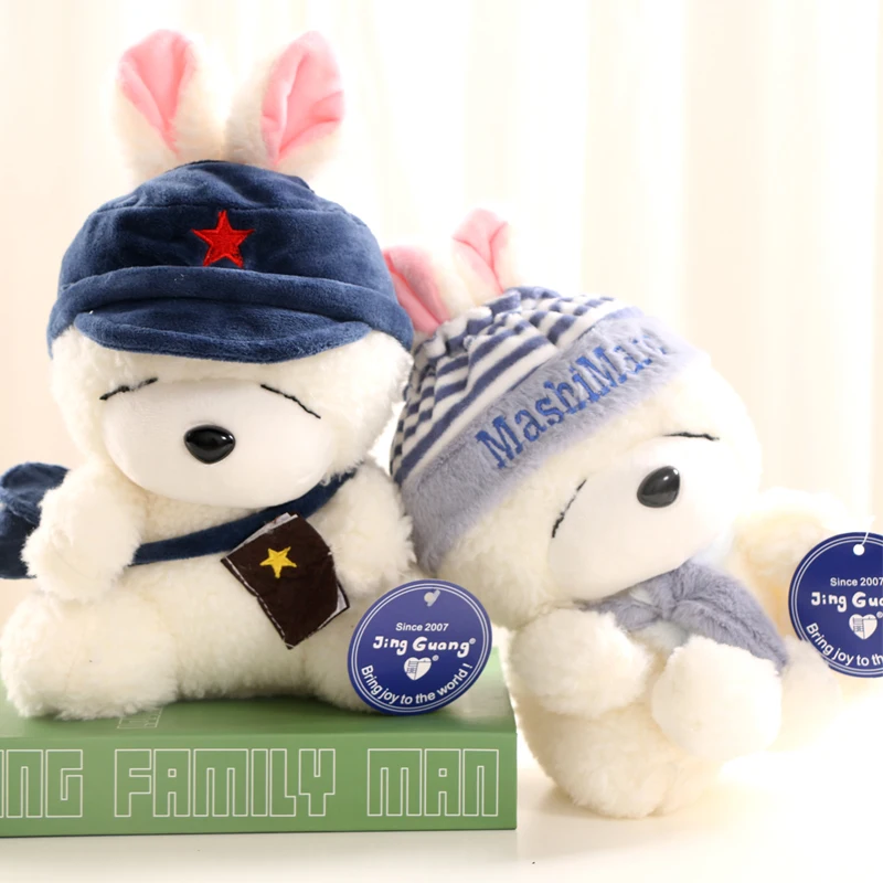 

Candice guo! super cute plush toy cartoon Mashimaro couple rabbit student scarf bunny soft stuffed doll birthday Christmas gift