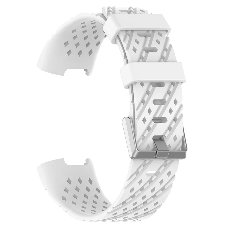 Ремешок для Fitbit Charge 3 Band силиконовые спортивные часы браслет резиновый браслет с металлической вставкой для Fitbit Charge3 умные аксессуары - Цвет: White