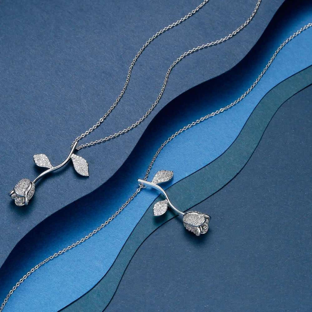 Ожерелье с натуральными розами и фианитами XL089|brand jewelry|designer jewelryjewelry brand |