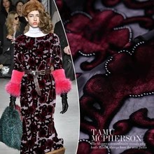 Изготовленный На Заказ европейский и американский Весна полый шелковистый бархат шелковая ткань платье-Чонсам ткань