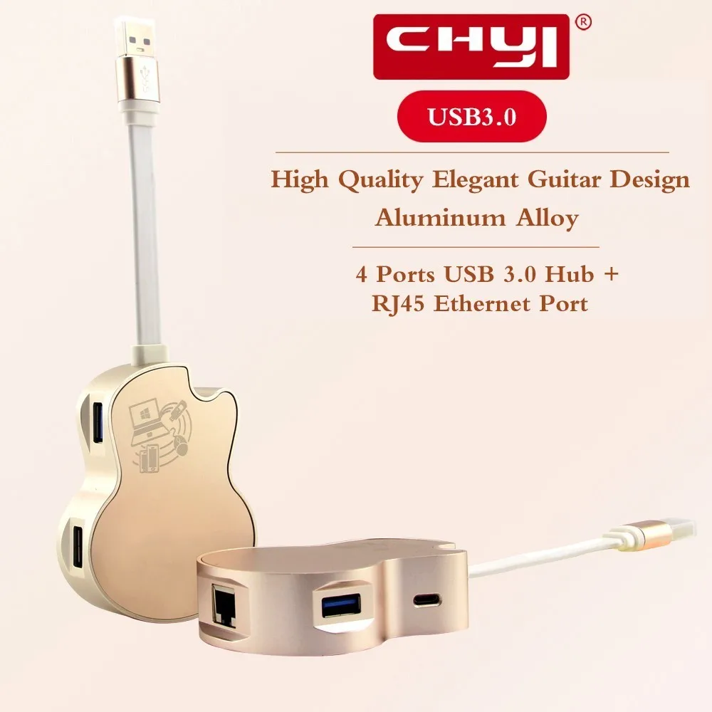 CHYI 5 in 1 USB 3.0 HUB Multi function Lan Adapter RJ45 3 Port