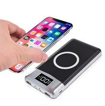

QI Wireless 30000mah Power Bank External Battery Bank Built-in Wireless Charger Powerbank Portable for iPhone 8 X 18650