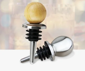 

Stainless Steel Round Ball Cap Wine Bottle Stopper Champagne Cork Plug Bottles Spout Lid Bar Bartender Tools W7610