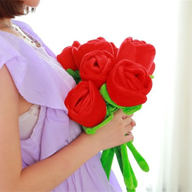 Plush Rose Flower Toys 1pcs 42cm for Girls Gift