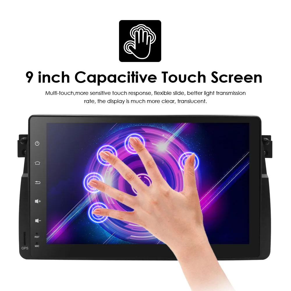Clearance Android 9.0 Navigation GPS 9 Inch Full Touch Multimedia Car radio forB MW 3 Series E46 / M3 1998-2006 with BT / RDS 3G 4G 19