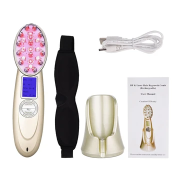 

Laser Hair Growth Comb EMS Microcurrent Photon Light RF Therapy Vibration Massage Comb Hair Growth Care Treatment