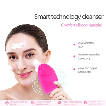 

2018 New Selling Waterproof Mini Electric Facial Cleaning Brush Massage Machine Silicone Facial Cleansing Devices Tools