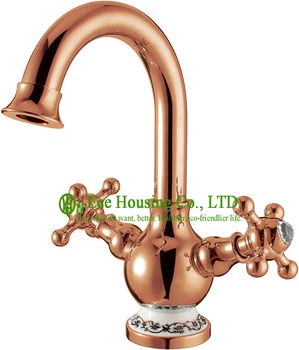 

Free Shipping brass two-handles basin mixer,basin faucet,gold-rose finished,bathroom accessories