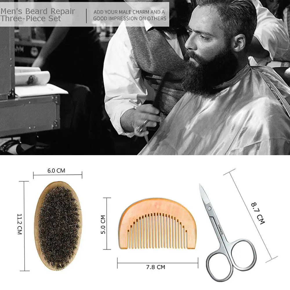 SPEQUIX набор для ухода за бородой для мужчин включает в себя массажное масло для бороды, бальзам для усов, кисть для бороды, расческа Острые Ножницы 5 шт./компл