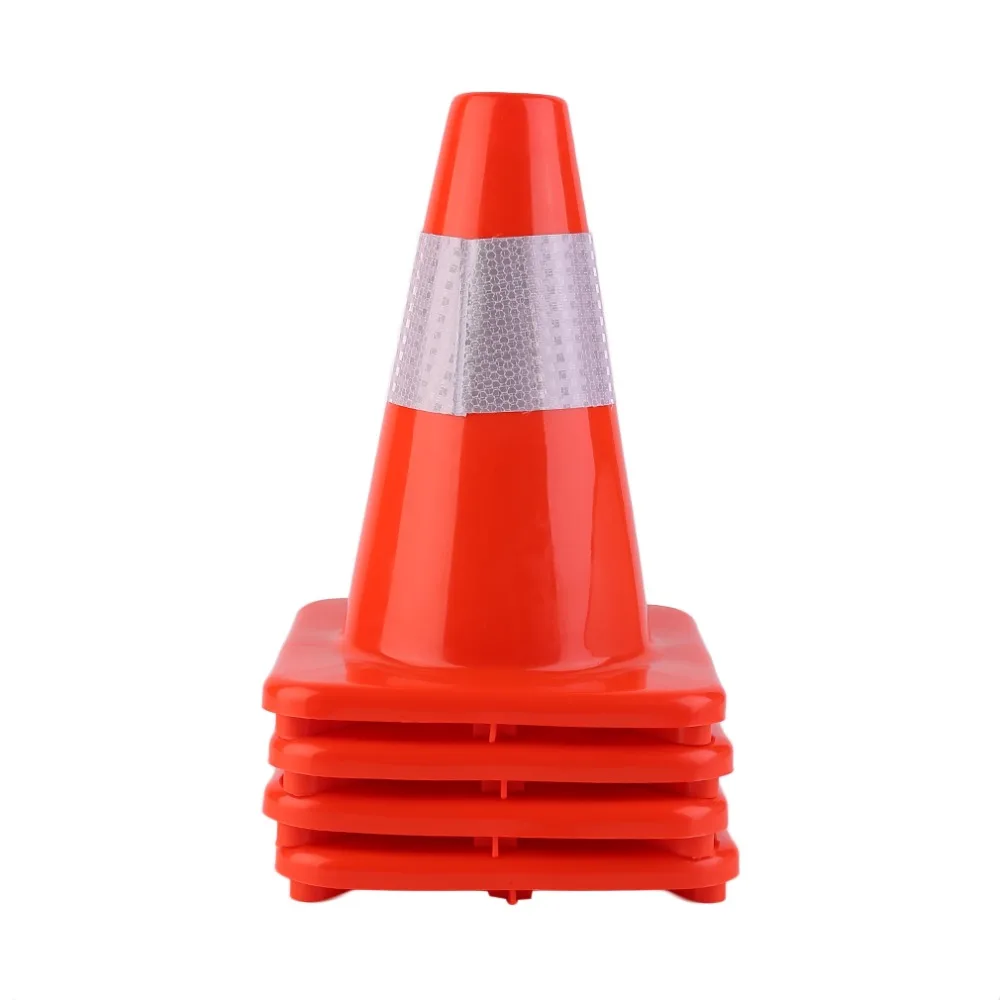 

4pcs/set Multipurpose Traffic Cones 12 Inch PVC Road Traffic Training Reflective Safety Cones Road Warning Safety Sign