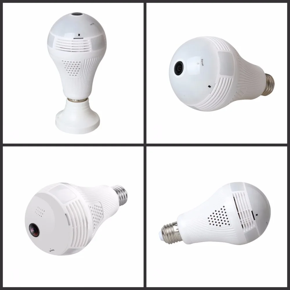 1080p WIFI Bulb Panoramic camera 360 degree cctv Smart Home 3D fisheye VR CAM 2.0MP Bulb Light Wireless IP Camera