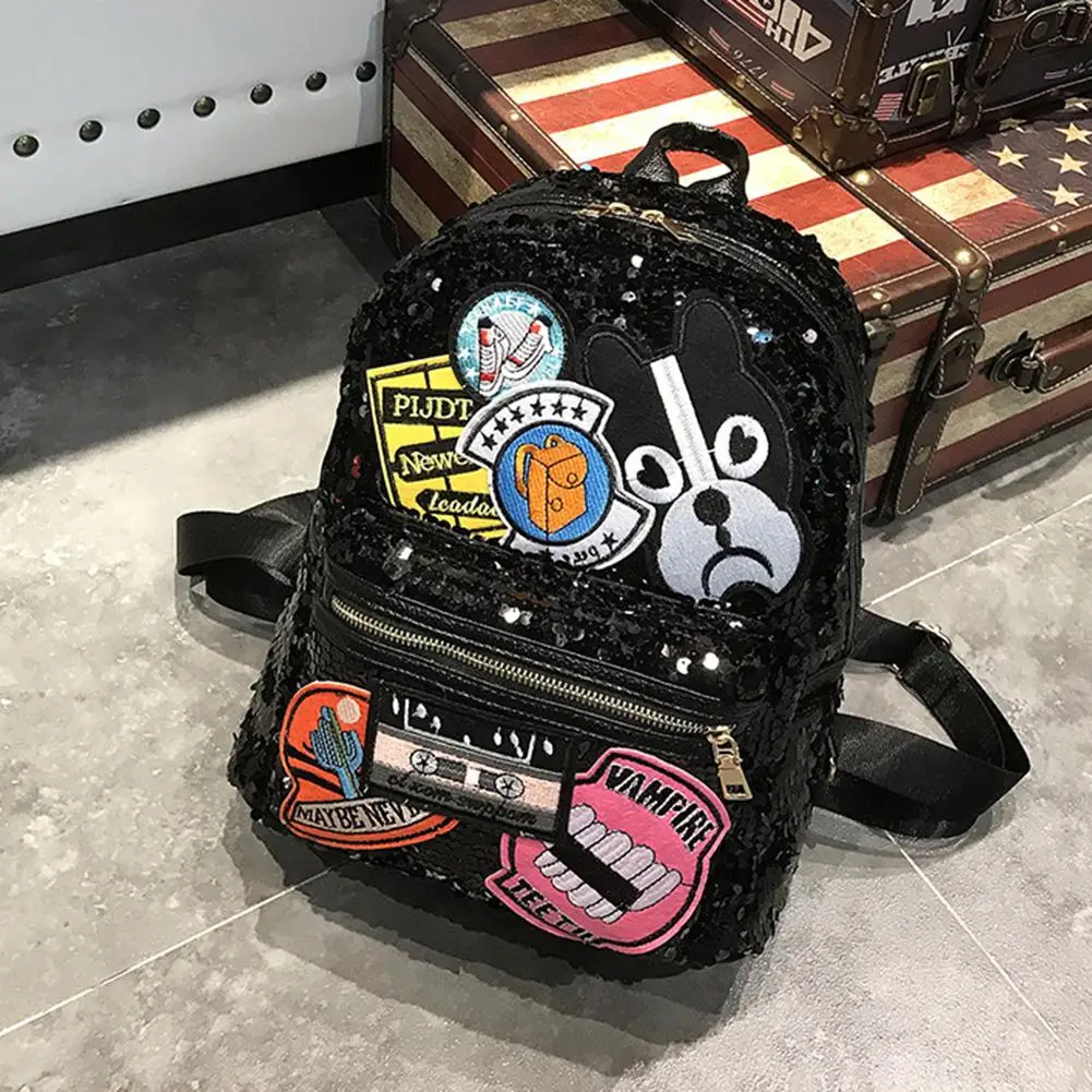 PinShang Для женщин рюкзак стильный, с блеском, рюкзак для путешествий, сумка для ноутбука рюкзак Для женщин большой Ёмкость школьный ZK30