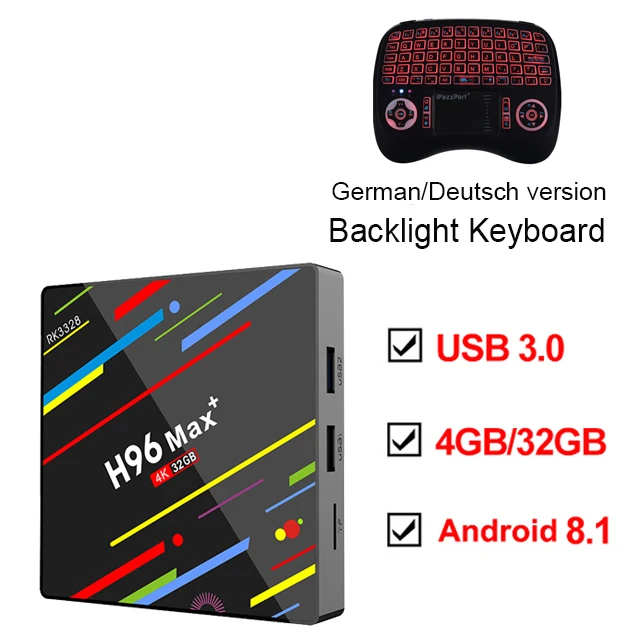 Android 9,0 tv Box H96 Pro 4 ГБ/32 ГБ RK3328 четырехъядерный 2,4G WiFi 100M LAN VP9 H.265 HDR10 USB 3,0 4K Smart медиаплеер H96 Max - Цвет: Add D Backlight 21TL