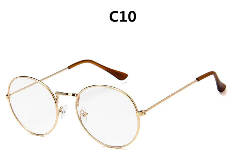 Ретро Круглые Солнцезащитные очки для женщин, фирменный дизайн, солнцезащитные очки для женщин, сплав, зеркальные солнцезащитные очки для женщин Oculos De Sol - Цвет линз: C10