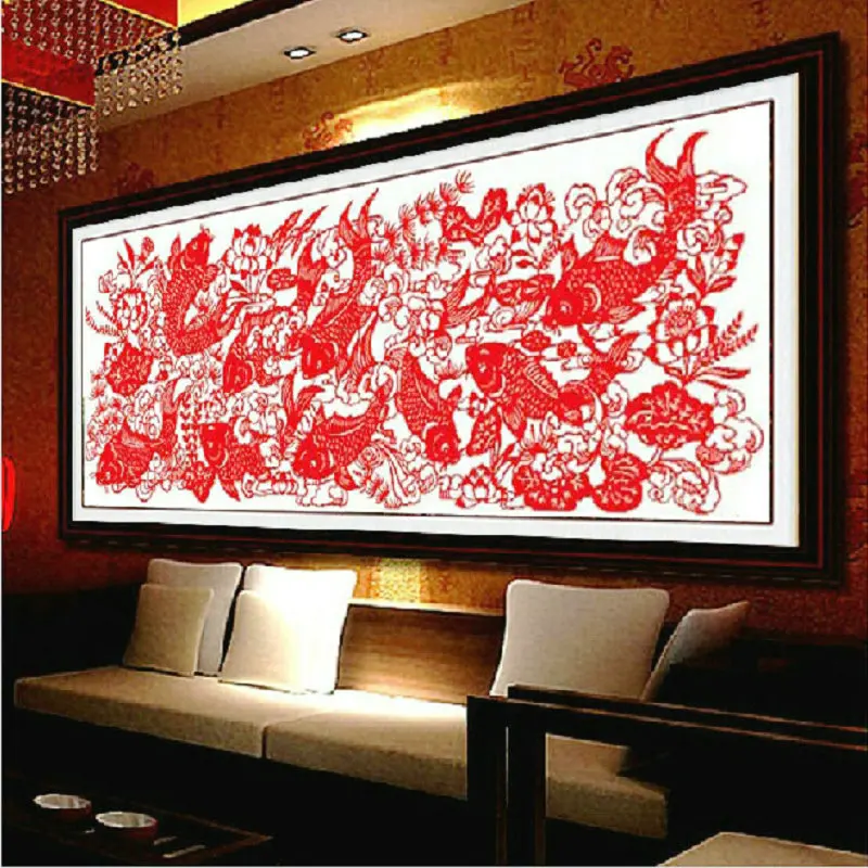 

Chinese Needlework DIY Printed Red Fish Cross Stitch Sets for Embroidery Kit Embroidery Painting Cross-Stitching counted
