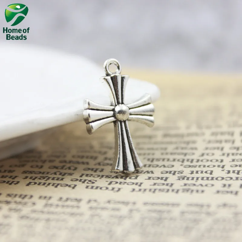 

2017 Fashion antique silver DIY Striped cross Charms Pendants for Jewelry Making Handmade 23x16mm 30 pcs ZA1258