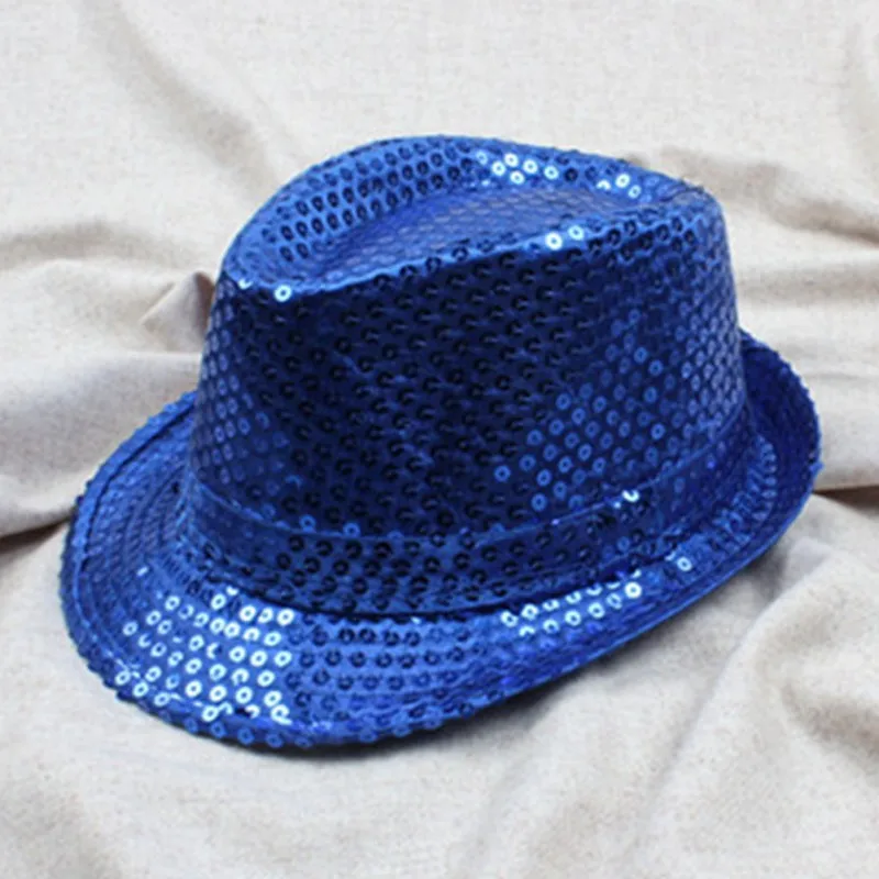 Детская шапка для мальчиков, топ для девочек, мягкая фетровая шляпа в джазовом стиле, популярная блестящая плоская шляпа для взрослых - Цвет: kid BL2