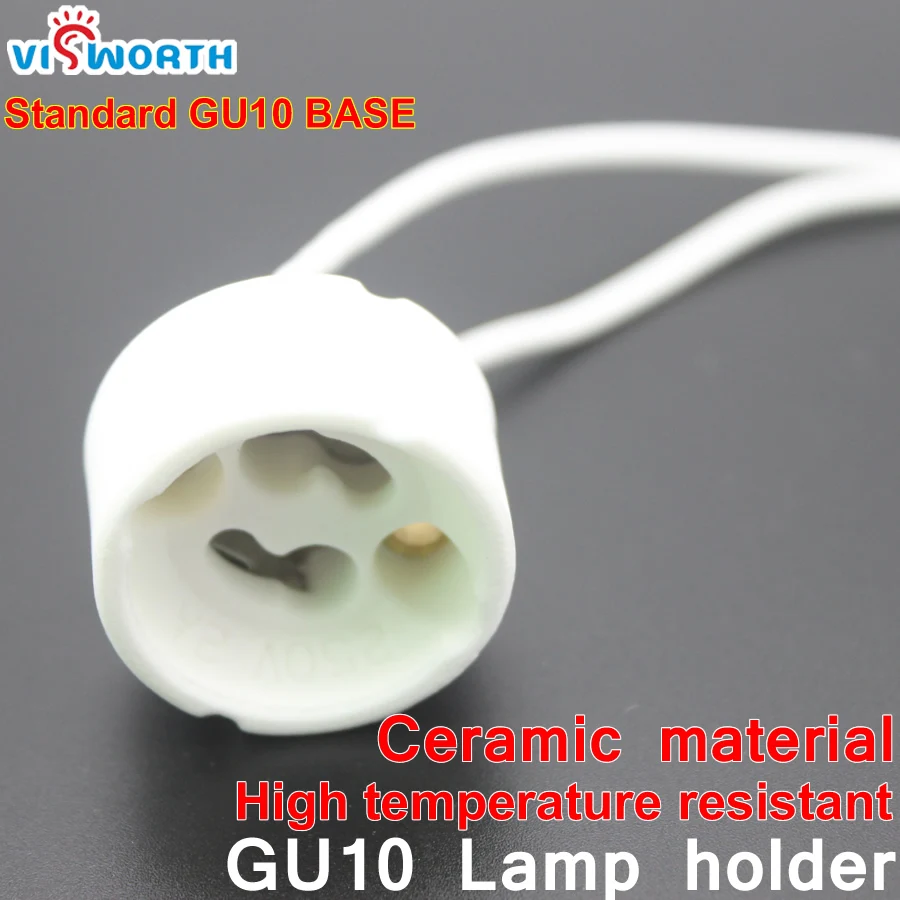 GU10 LED Lamp Base GU10 Lamp Holder White Ceramic Body 250V 2A CE Logo