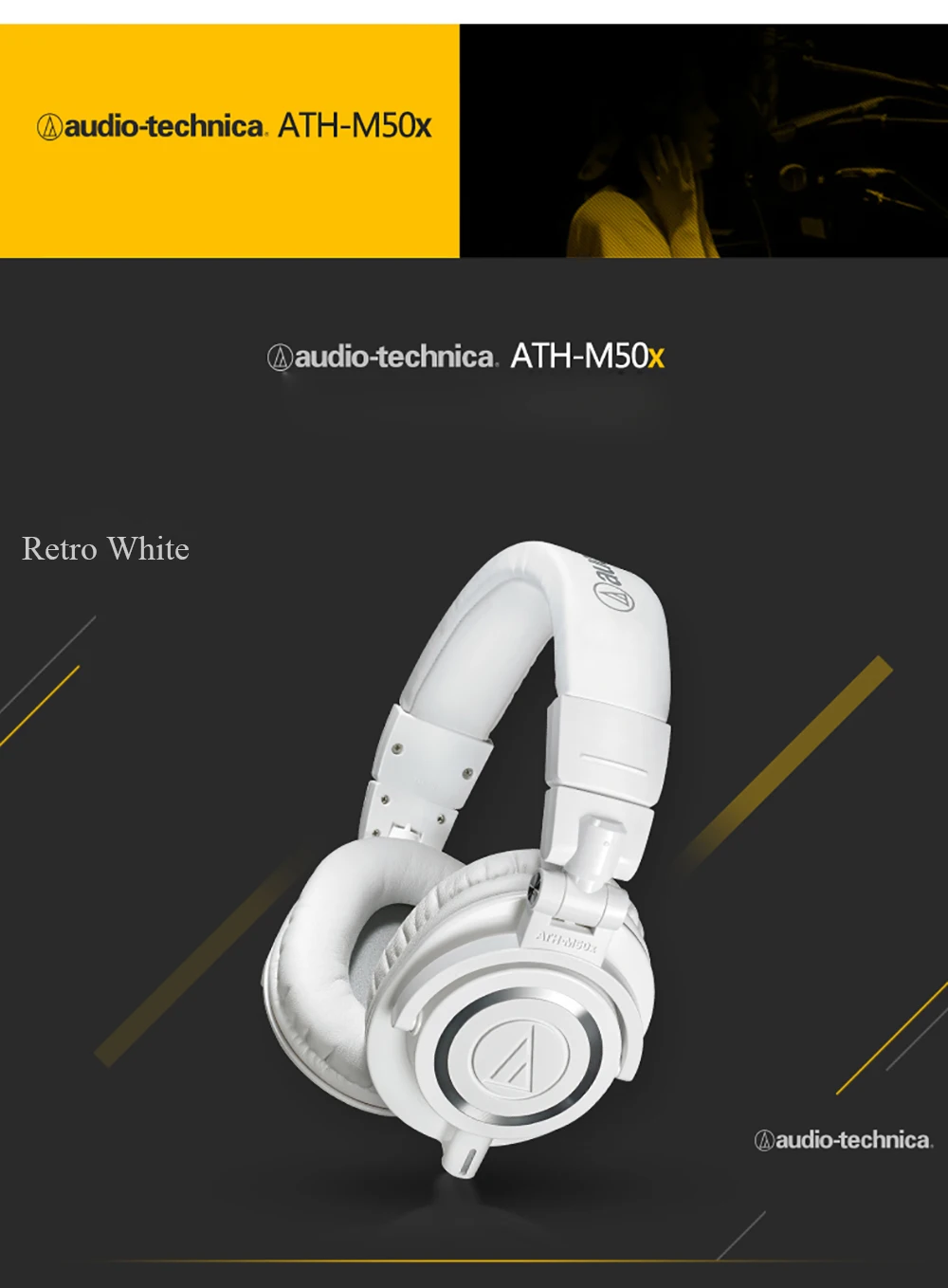 Оригинальные Audio-Technica ATH-M50x, профессиональные мониторные наушники, закрытые сзади, динамические Накладные Наушники Hi-Fi, складные наушники G