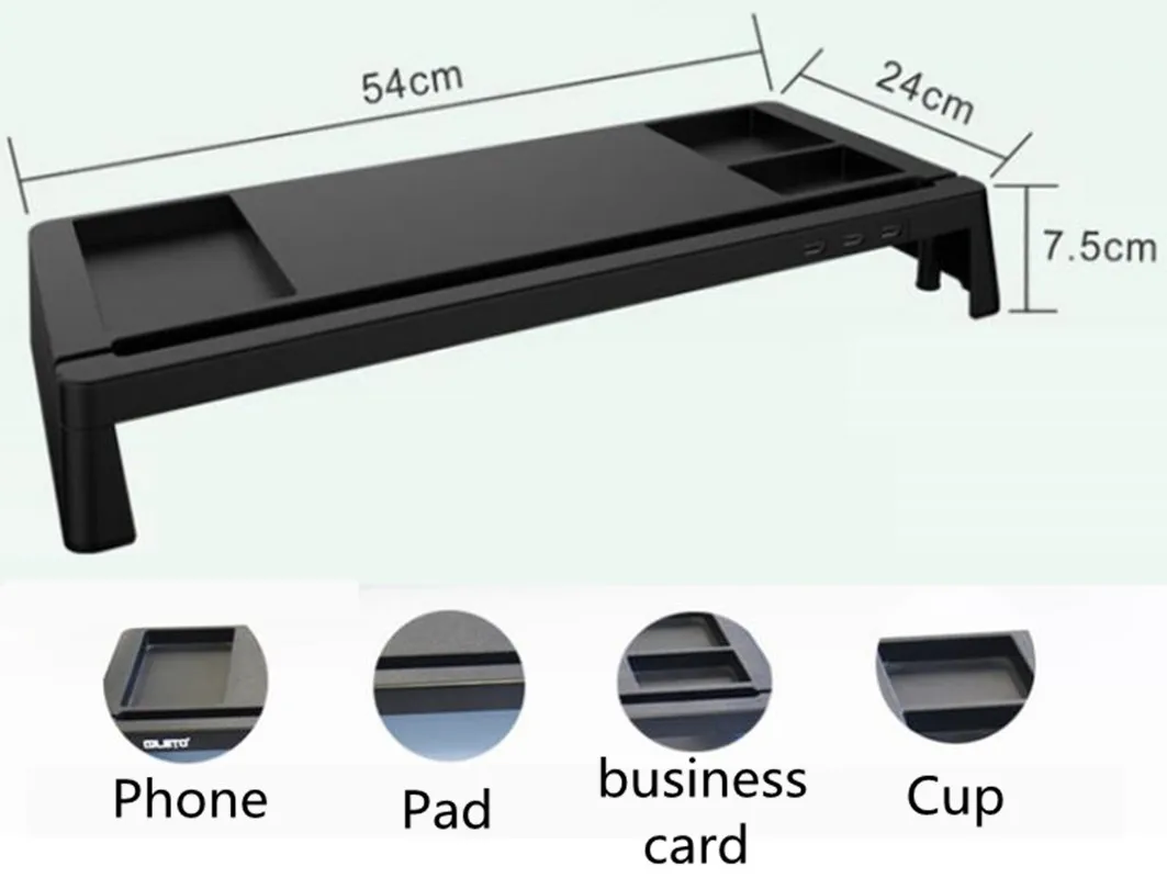 Кронштейн для ноутбука с USB точечным настольным экраном Booster Rack Компьютерный дисплей более высокая полка офисные принадлежности цифровой продукт Органайзер