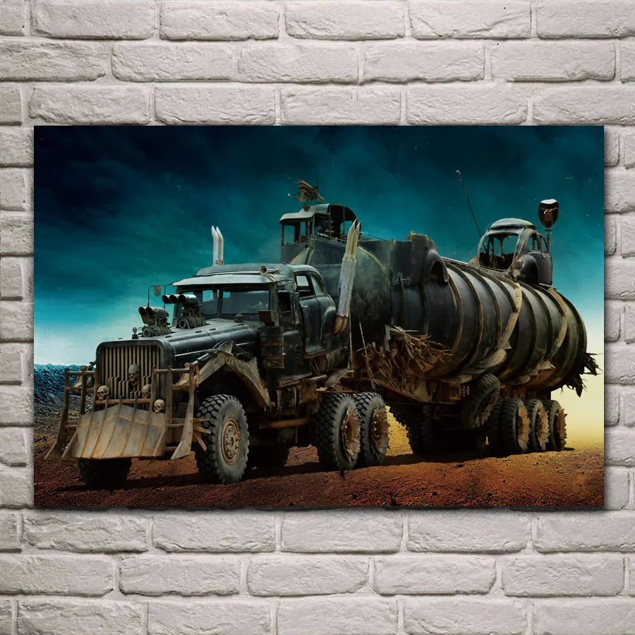 

Mad Max Fury Roadcar big master truck living room home wall modern movie art decor wood frame fabric Posters prints EX540