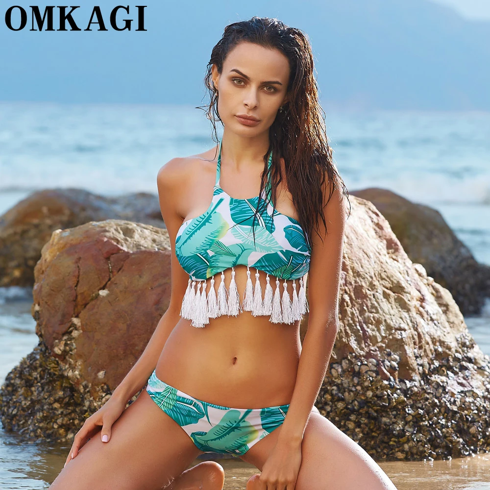 Для женщин купальник костюм бахрома Maillot De Bain Femme комплект бикини кисточкой