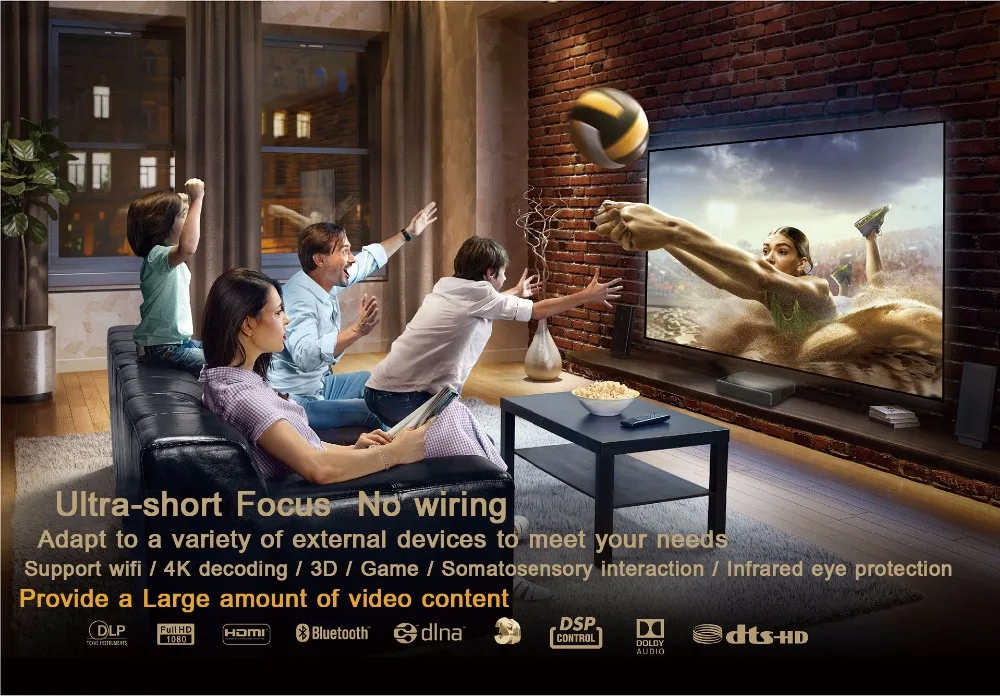 Лазерный проектор Xiaomi Wemax One tv 150 дюймов 2,4G/2,5G Wifi Bluetooth подключение FHD Поддержка DOLBY DTS 3D HDR AC 110-240V