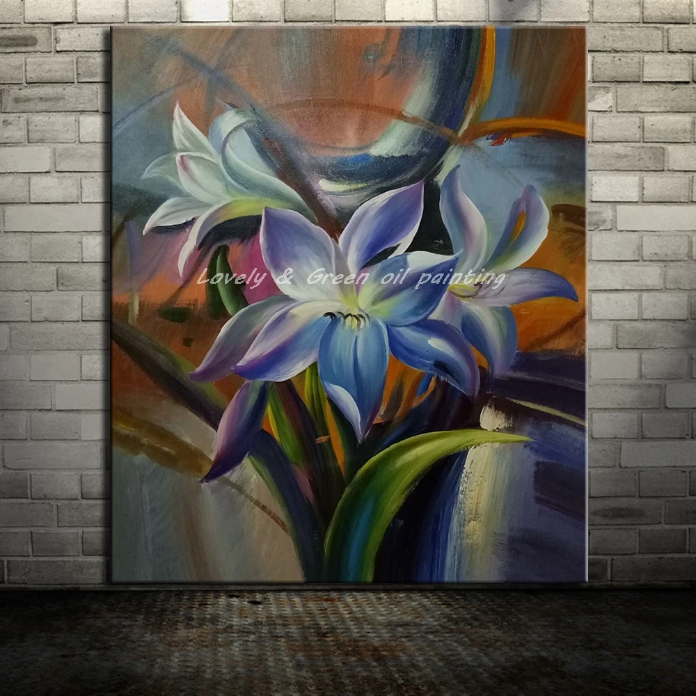 

Hand Painted Flowers Oil Painting On Canvas Wall Paintings Modern Abstract Wall Art Picture For Living Room Home Decor No Frame