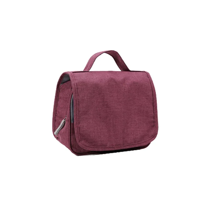 Hylhexyr портативная сумочка, сумка для туалетных принадлежностей, дорожная косметичка, косметичка, сумки для макияжа, чехол с карманами для женщин и мужчин, с подвесным крючком для отдыха - Цвет: Бургундия