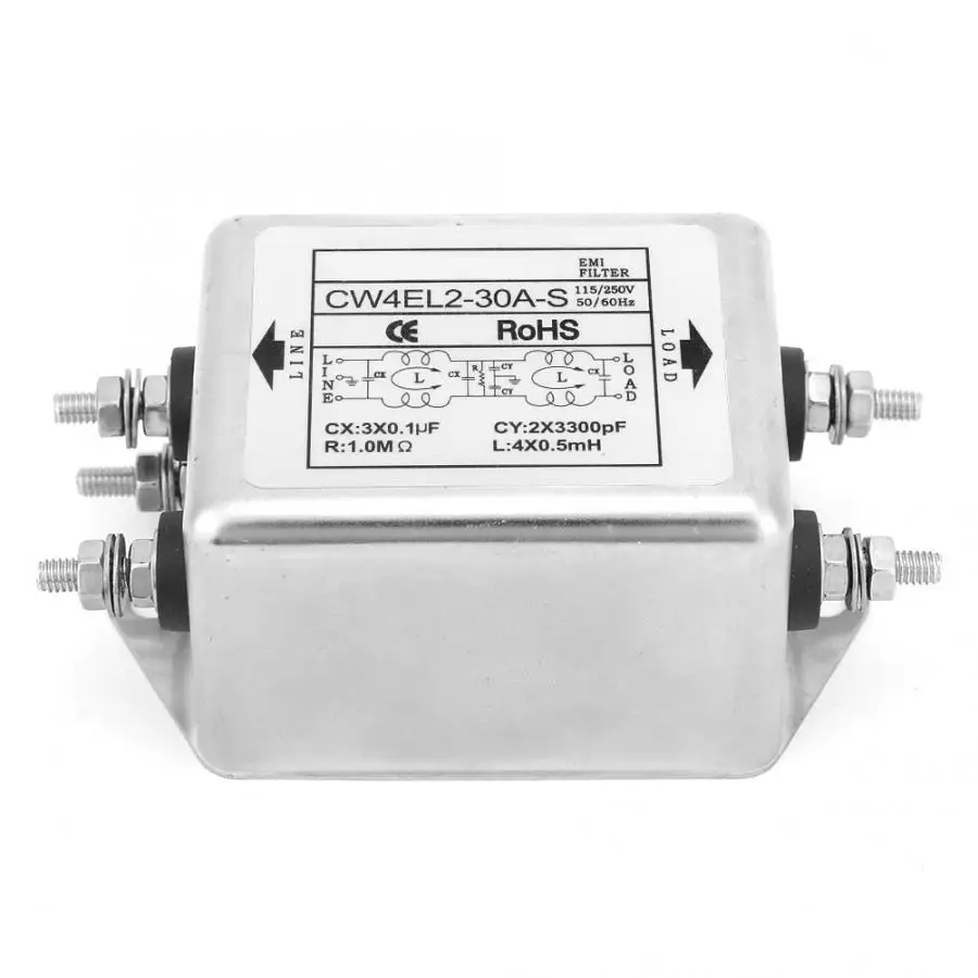 CW4EL2 30A S однофазный мощный EMI фильтр источник питания 115 В/250 В 50/60 Гц