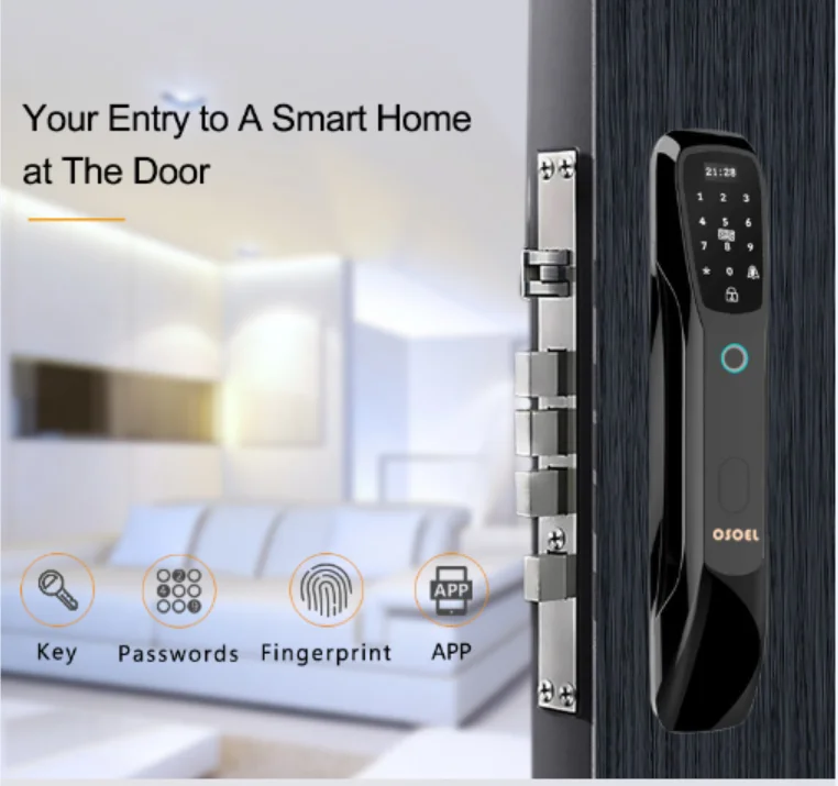 Дизайн умный электронный дверной замок без ключа отпечатков пальцев пароль Автоматическая карта Bluetooth механический ключ безопасности цифровой замок