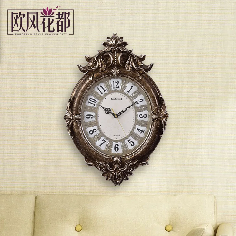 Континентальные ретро роскошные часы Висячие художественные кварцевые часы ностальгические личности гостиной украшения простые часы немой