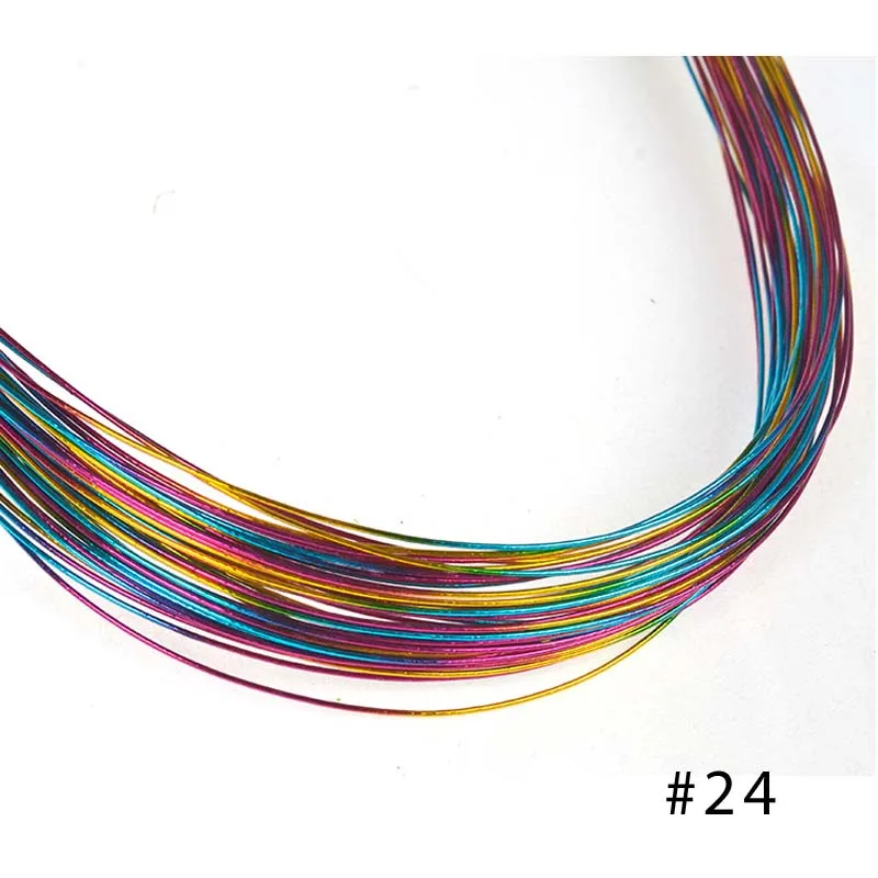 50 шт. 24# нейлоновые материалы для цветов, чулок из железной проволоки, для изготовления цветов, шелковая сетка, цветочные резиновые провода, материалы для украшения своими руками 0,6 мм - Цвет: Многоцветный