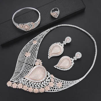

missvikki Bohemian Style Jewelry set Water Drop Shape Pendant Earrings Necklace Bangle Ring for Women Wedding Party Show