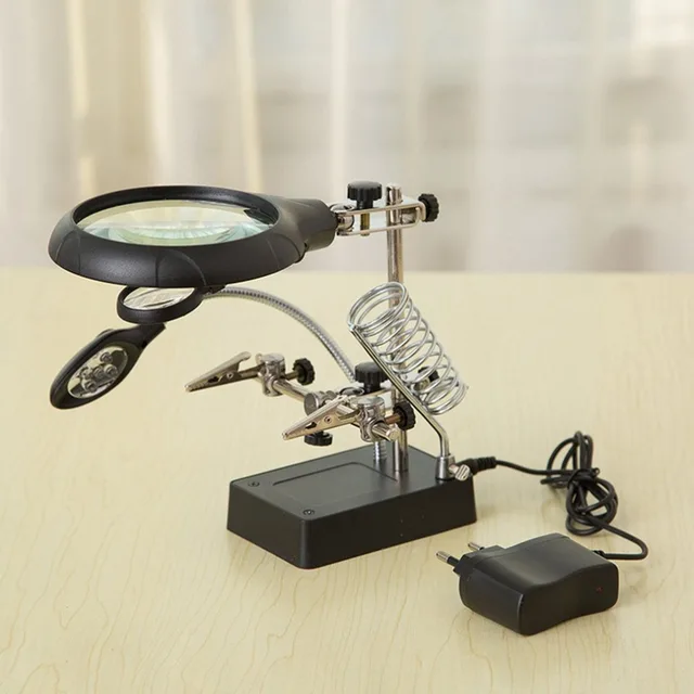 Welding Magnifying Glass with LED Auxiliary Clip Magnifier Hand