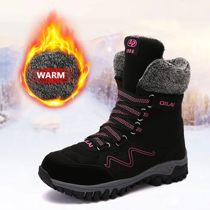 

2019 Winter Warm Woman Hiking Shoes Wandelschoenen Dames Non Slip Mountain Sport Boots Climbing Outdoor Sneakers For women