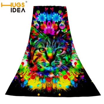 

HUGSIDEA Bath Towel Cat Lion Monkey Giraffe Bath Towel absorbent Sport Beach Towels Soft Cotton Environmental Printing Towels