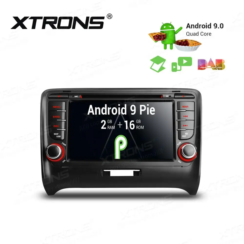 

XTRONS 2 Din 7" Android 9.0 Car DVD Player for Audi TT MK2 8J 2006 2007 2008 2009 2010 2011 2012 GPS Radio GPS OBD WIFI RCA