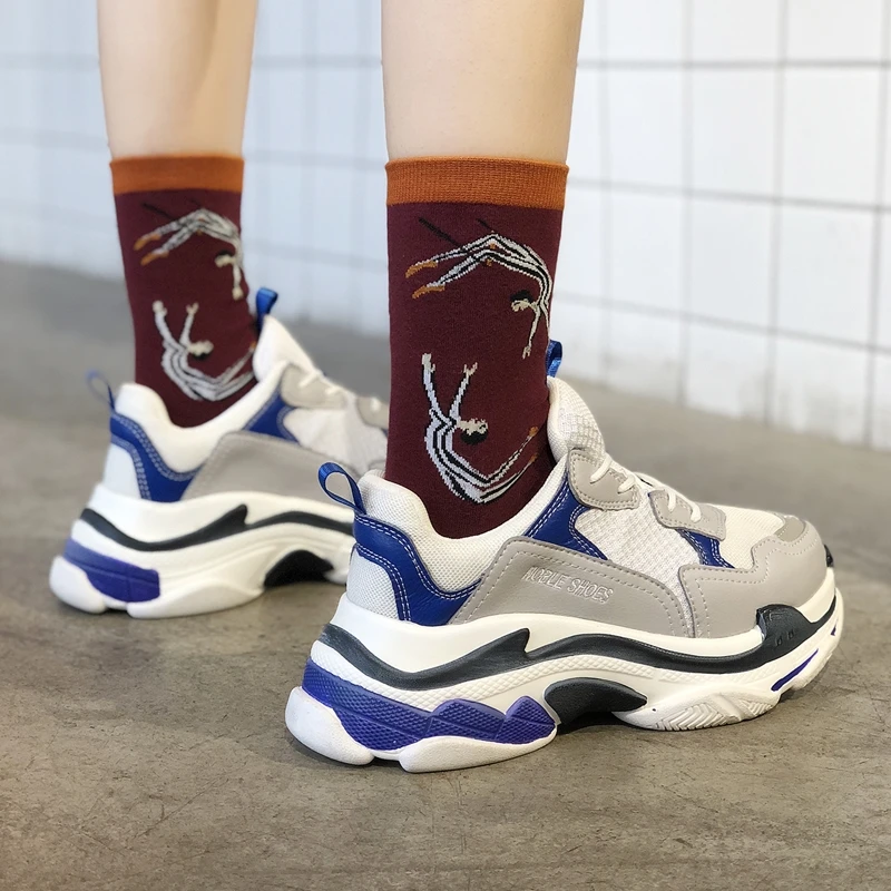 

Women Chunky Sneakers White Blue Dad Ladies shoes Mesh Breathable Women Platform Shoes Web Celebrity Thick Sole Shoes 902w