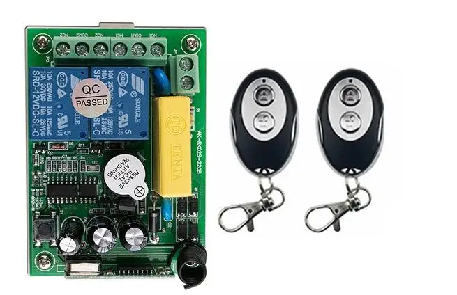 

Hot Sales AC220 2CH 10A Wireless Remote Control Switch System 1*Receiver and 2* ellipse shape Transmitter Applicance Garage Door