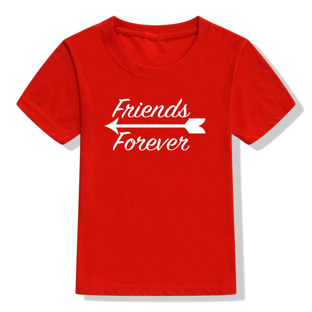 Футболка «Born Together& Friends Forever» для мальчиков и сестер; футболка с короткими рукавами для малышей; детская футболка; летняя одежда для близнецов - Цвет: 47Q8-KSTRD-