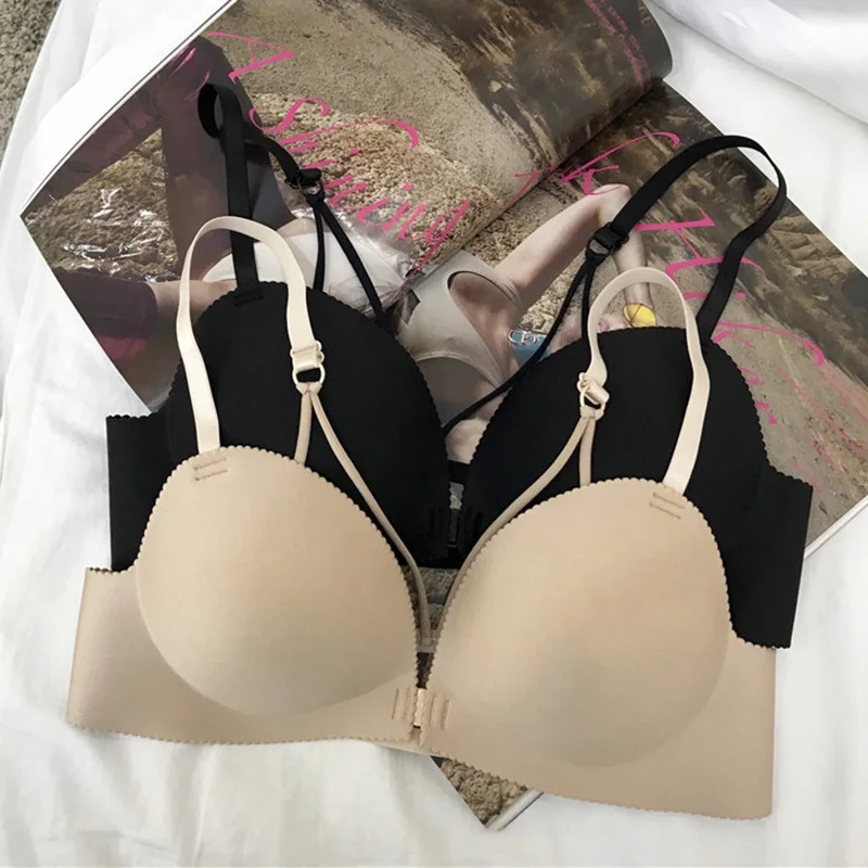 

Women Front Buckle Push Up Bra Brassiere 2018 Women Sexy Bra Strapless Seamless Backless Bra