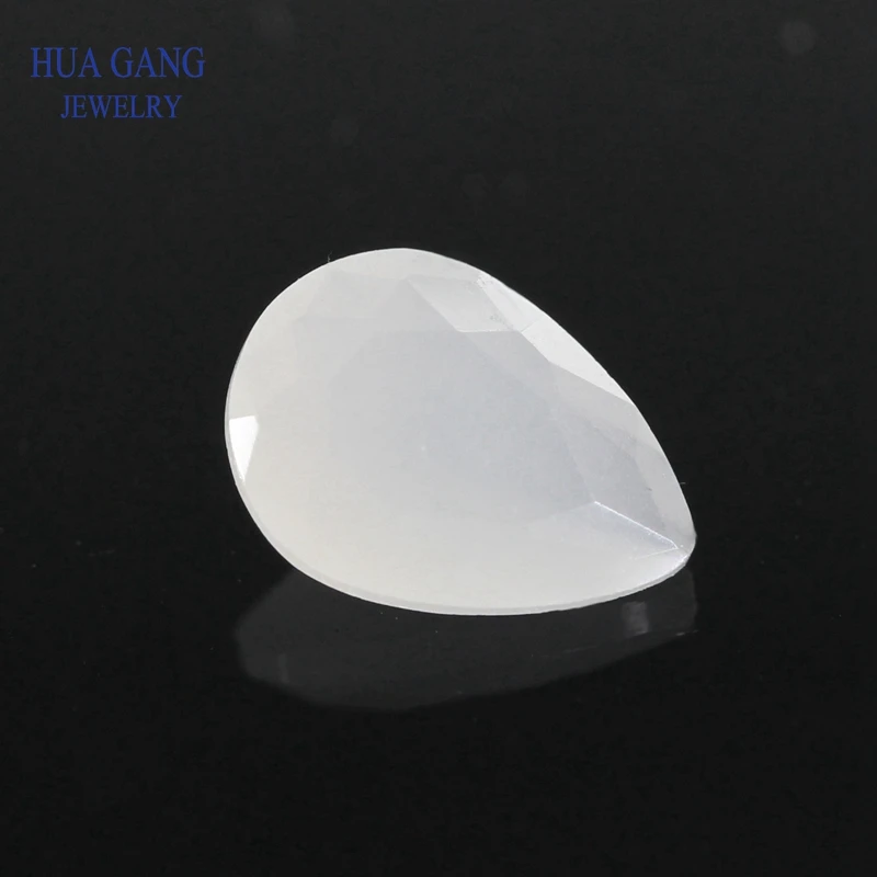 

2x3~13x18mm White Translucent Color Pear Shape Loose Glass Beads Synthetic Gems For Jewelry Wholesale Free Shipping