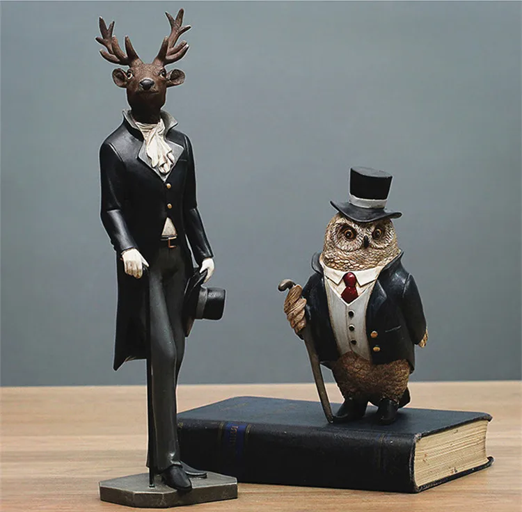 Смола для джентльмена оленя и Совы в североевропейском стиле|elk|owlowl resin |