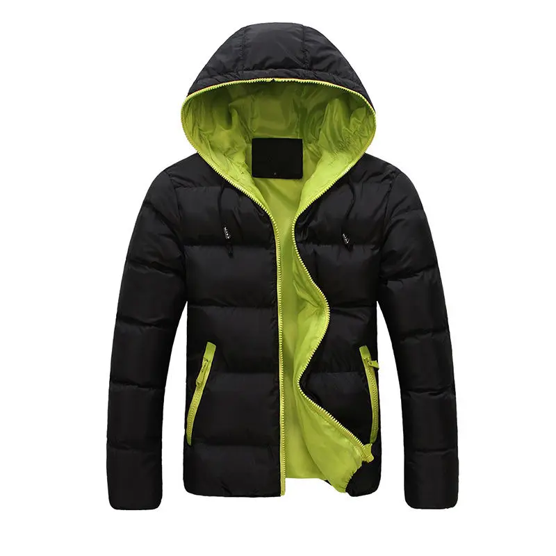 New Fashion Men's Winter Warm Jacket Hooded Slim Casual Coat Cotton-padded Jacket Parka Overcoat Hoodie Thick Coat