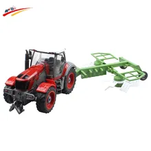 RC Truck 4 Channel Farm Tractor Plough Set Paratactic Double 5 Blade Rake Remote Control Farm Tractor With Plough Model Toy