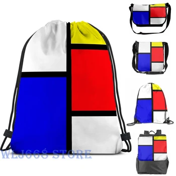 

Funny graphic print shoulder Bags women Mondrian (6) Single shoulder backpack travel for men Gym Bag