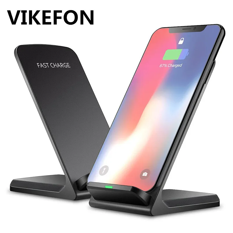 

VIKEFON 10W Qi Wireless Charger for iPhone X XS Max XR 8 Plus Fast Wireless Charging Dock Station for Samsung S9 S10+ Note 9 8