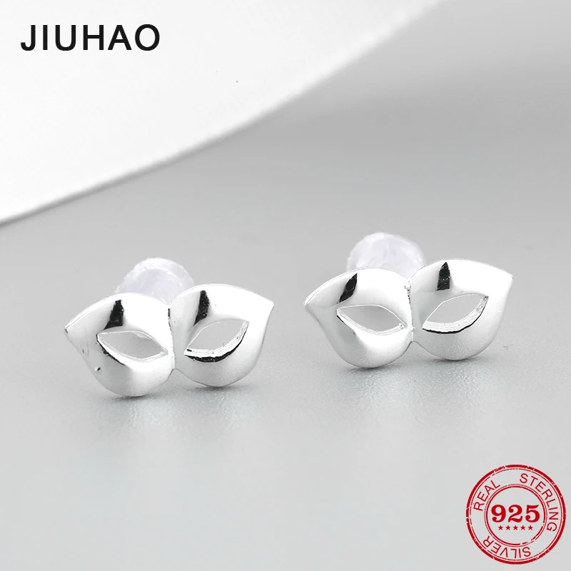 

New Creative Mask Authentic 925 Sterling Silver Small Stud Earrings for Women fashion trend Children Girl Lovely jewelry